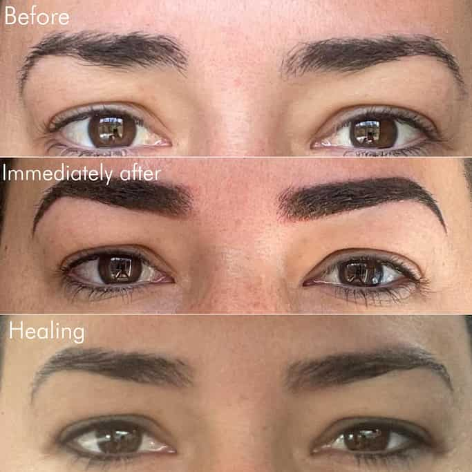 powder brow tattoo eyebrow